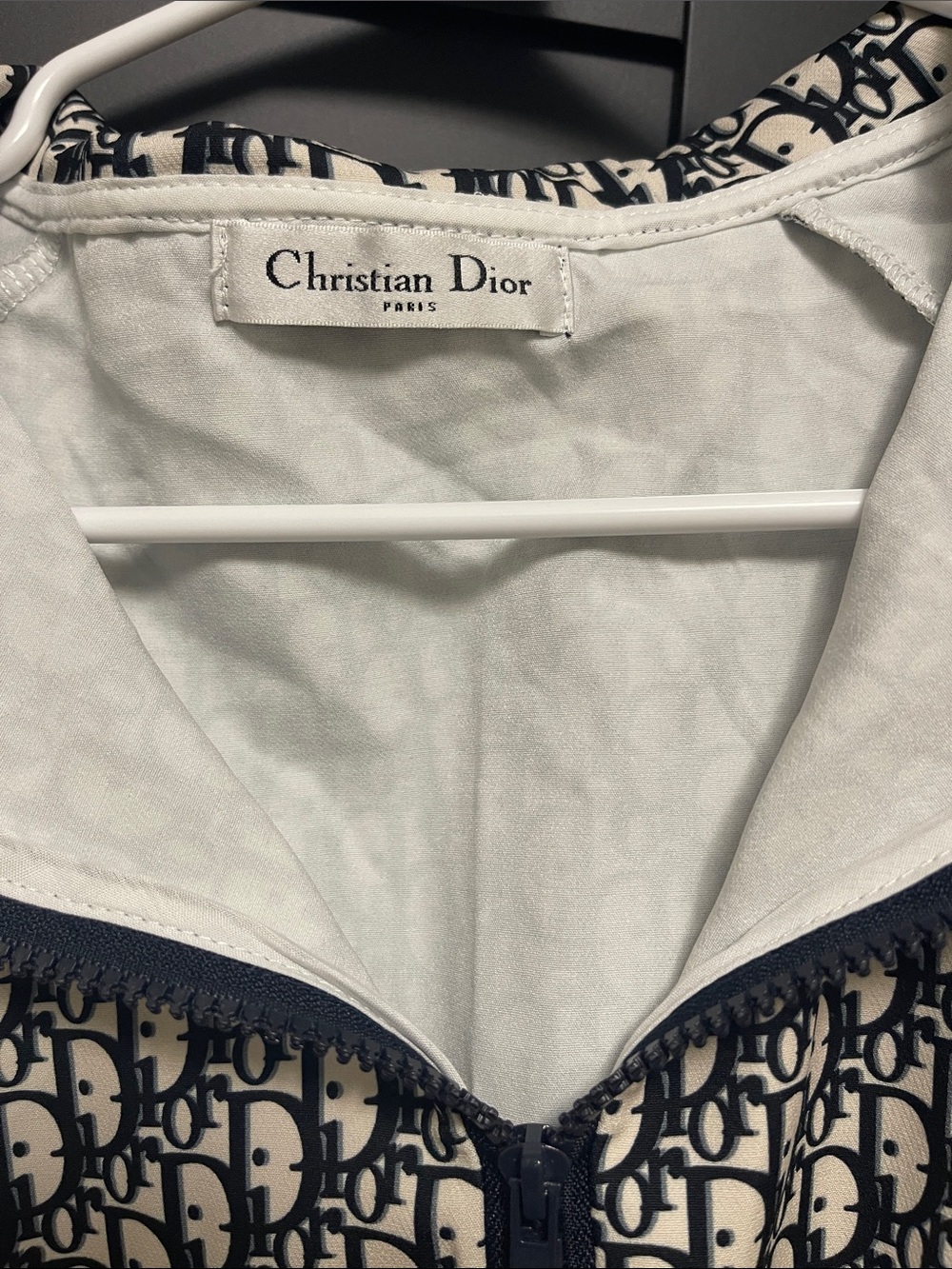 Dior Navy and White Monogram Drawstring Mini Dress - Picture 2 of 5